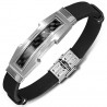 Bracelet prestige 32 - Caoutchouc et acier fibre de carbone noir