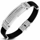 Bracelet prestige 33 - Caoutchouc et acier zircones transparents