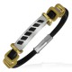 Bracelet prestige 34 - Caoutchouc et acier avec carrés jaunes
