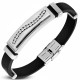 Bracelet prestige 38 - Caoutchouc et acier vague de zircones