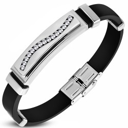Bracelet prestige 38 - Caoutchouc et acier