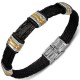 Bracelet prestige 42 - Vinyle et acier jaune, gris et noir