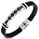 Bracelet prestige 44 - Caoutchouc et acier plaque grise avec trait noir