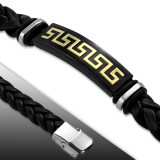 Bracelet prestige 45 - Vinyle et acier symboles Grecs