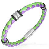 Bracelet fermeture magnétique 07 - Vert et lilas