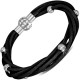 Bracelet fermeture magnétique 12 - Noir avec perles