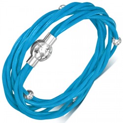 Bracelet fermeture magnétique 15 - Bleu-clair plusieurs tours