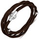 Bracelet fermeture magnétique 17 - Marron Plusieurs tours perles