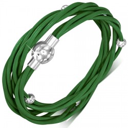 Bracelet fermeture magnétique 18 - Vert Plusieurs tours perles