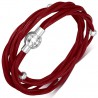 Bracelet fermeture magnétique 19 - Rouge Plusieurs tours perles