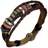 Bracelet en cuir deluxe 26 - Quatre perles cylindriques