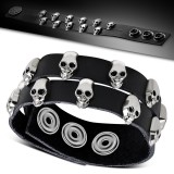 Bracelet gothique 11 - Deux tours avec têtes de mort