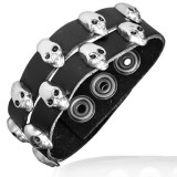 Bracelet gothique 11 - Deux tours avec têtes de mort