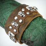 Bracelet gothique 16 - Marron avec cranes