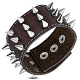 Bracelet gothique 19 - Marron avec pointes