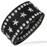 Bracelet gothique 25 - étoiles avec petits ronds en acier