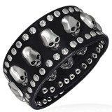 Bracelet gothique 29 - Têtes de mort avec petits ronds