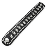 Bracelet gothique 29 - Têtes de mort avec petits ronds