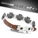 Bracelet gothique 30 - Blanc avec croix de malte
