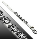 Bracelet gothique 30 - Blanc avec croix de malte