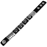Bracelet gothique 37 - Noir avec croix de malte dans cercle