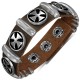 Bracelet gothique 38 - Marron avec croix de malte dans cercle