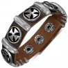 Bracelet gothique 38 - Marron avec croix de malte dans cercle