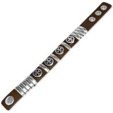 Bracelet gothique 38 - Marron avec croix de malte dans cercle