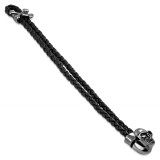 Bracelet gothique 42 - Noir avec tête de mort noire