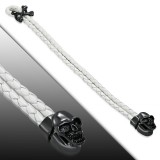 Bracelet gothique 43 - Blanc avec tête de mort noire
