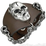 Bracelet gothique 44 - Crâne avec chainettes