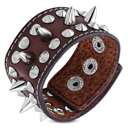 Bracelet gothique 51 - Marron petites et longues pointes