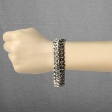 Bracelet acier chaine 07 - Double noir et acier