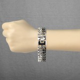 Bracelet acier chaine 07 - Double noir et acier