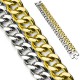 Bracelet acier chaine double gold-IP et acier