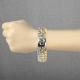 Bracelet acier chaine 09 - Double gold-IP et acier