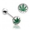 Piercing langue 53 - Feuille de cannabis verte