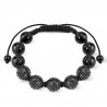 Bracelet shamballa 10 - Férido 5 perles noires