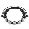 Bracelet shamballa 11 -Férido 5 perles blanches
