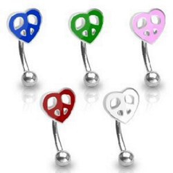 Piercing arcade 41 - Peace and love colorée
