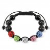 Bracelet shamballa 12 - Férido 5 perles multicolores