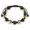 Bracelet shamballa perles rondes alternées sur ficelle (24)