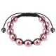 Bracelet shamballa 29 - Imitation perle rose