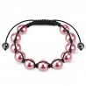 Bracelet shamballa 29 - Imitation perle rose