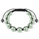 Bracelet shamballa 30 - Imitation perle vert pomme