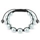 Bracelet shamballa imitation perle blanc (31)