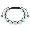 Bracelet shamballa imitation perle blanc (31)