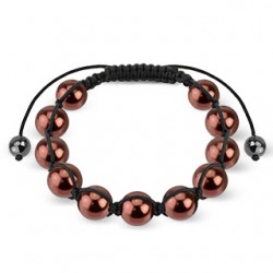 Bracelet shamballa 32 - Imitation perle pétrole