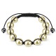 Bracelet shamballa 33 - Imitation perle jaune
