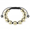 Bracelet shamballa 33 - Imitation perle jaune